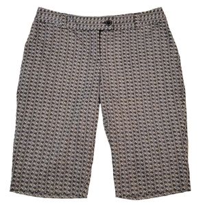 IZOD‎ XFG Stretchy Women's Geometric Bermuda Cotton Black White Shorts Size 4